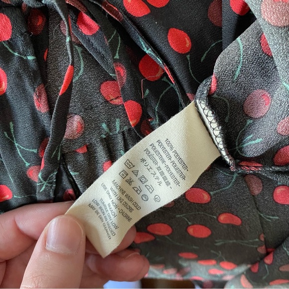 EUC Free People cherry print tie front blouse - Picture 7 of 7